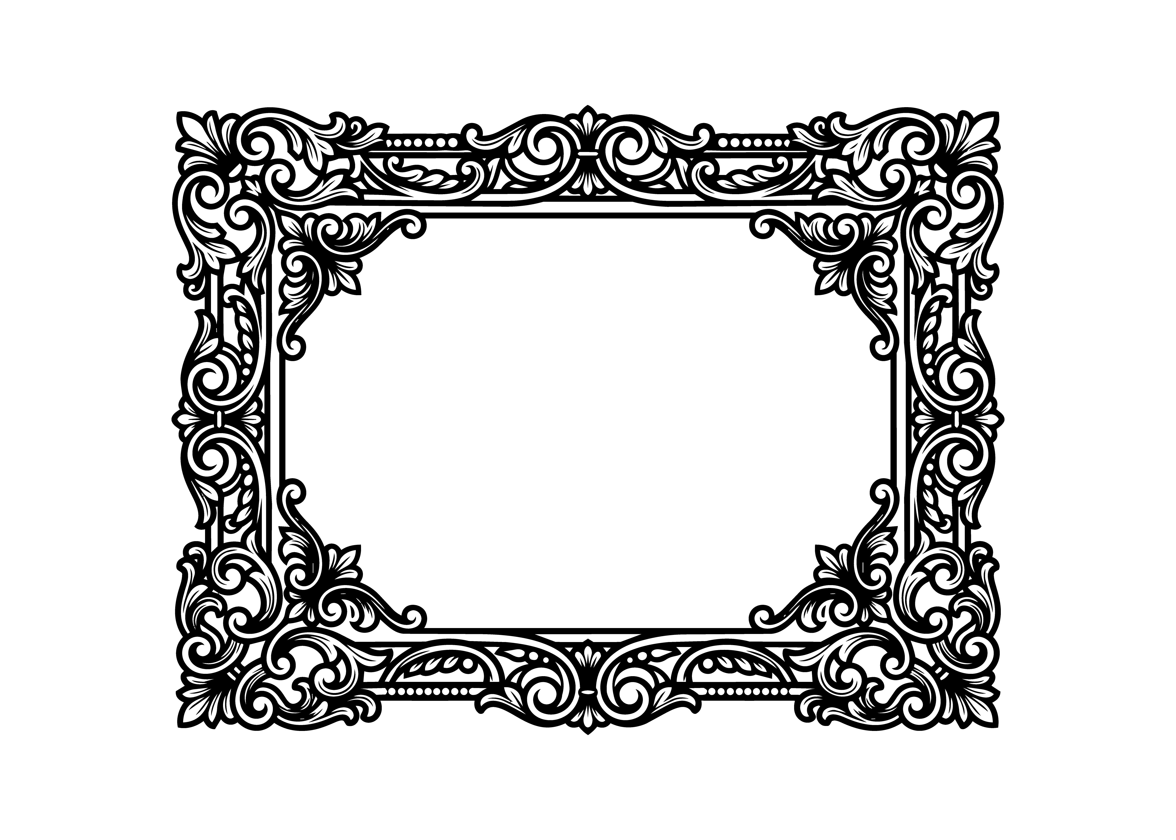 Luxury Victorian Scroll Frame SVG