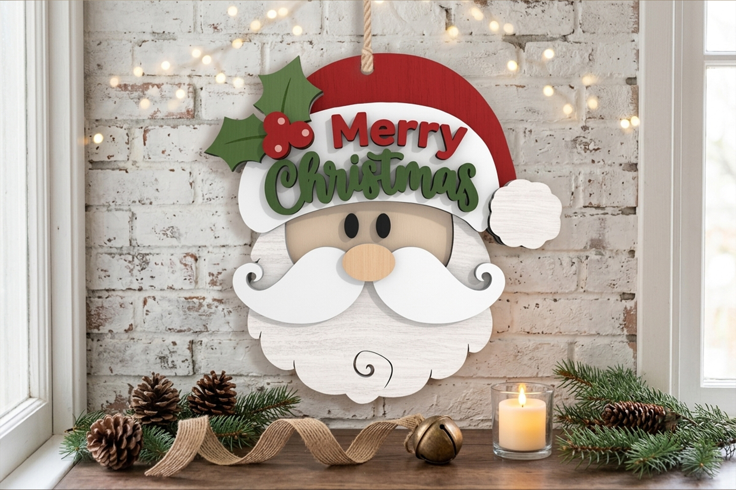 Merry Christmas Santa Ornament