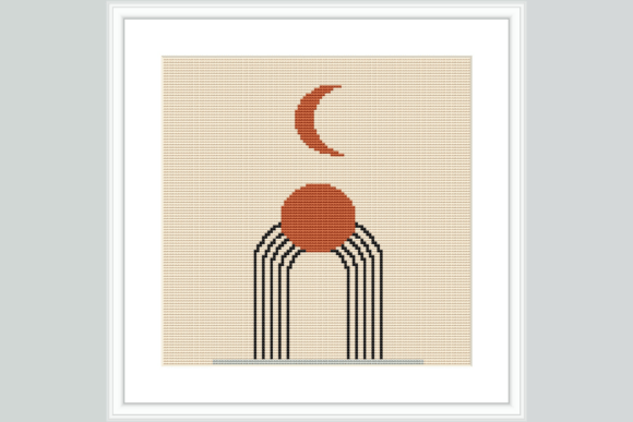 Moon and Sun Cross Stitch Pattern