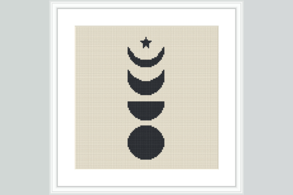 Moon Phases Cross Stitch Pattern