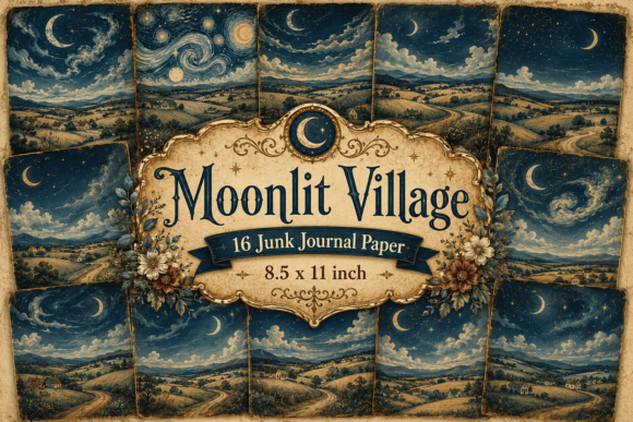 Moonlit Village Junk Journal