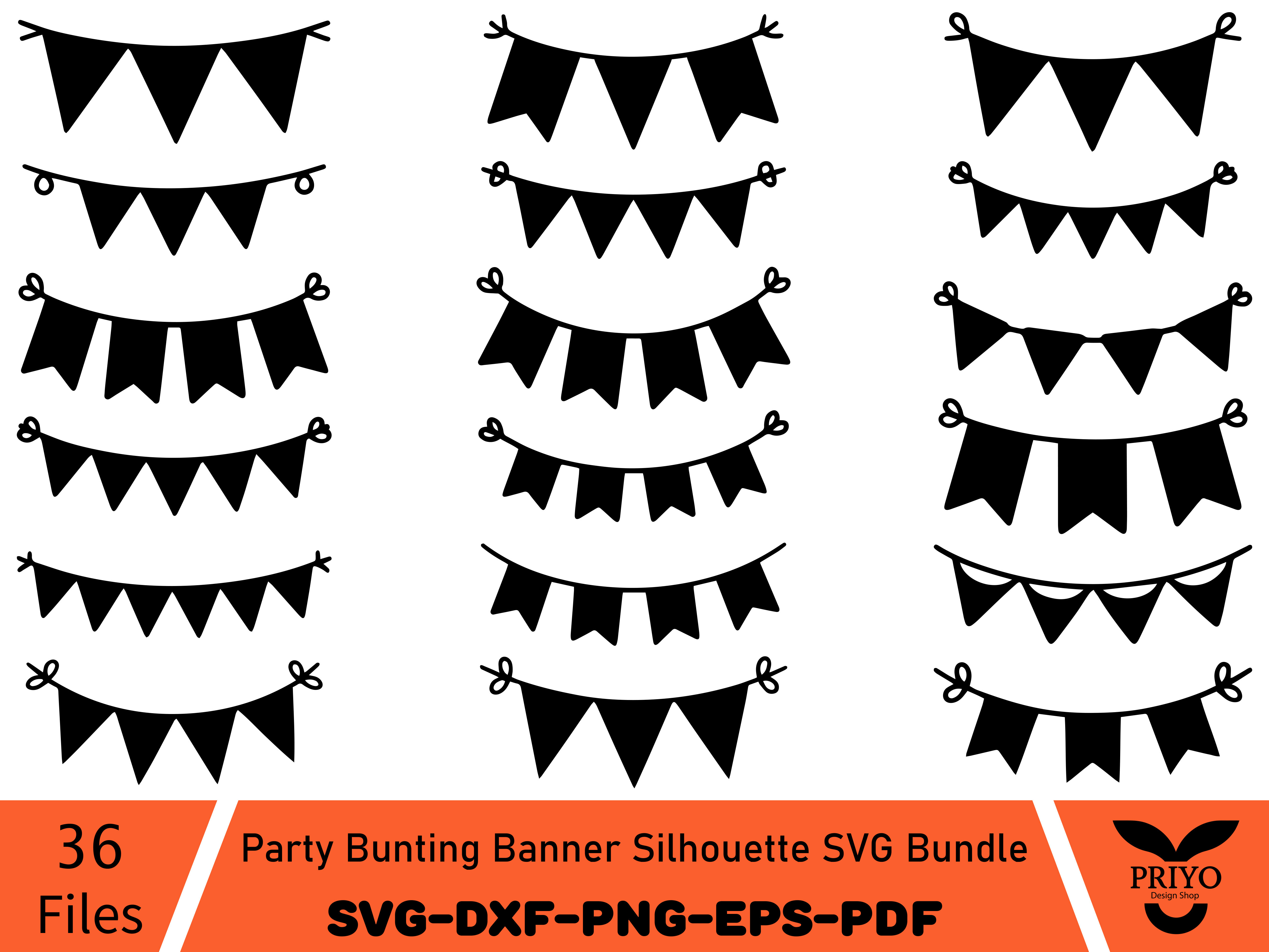 Party Bunting Banner Silhouette SVG Bund