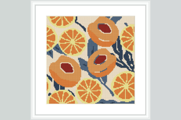 Peach and Orange Cross Stitch Pattern