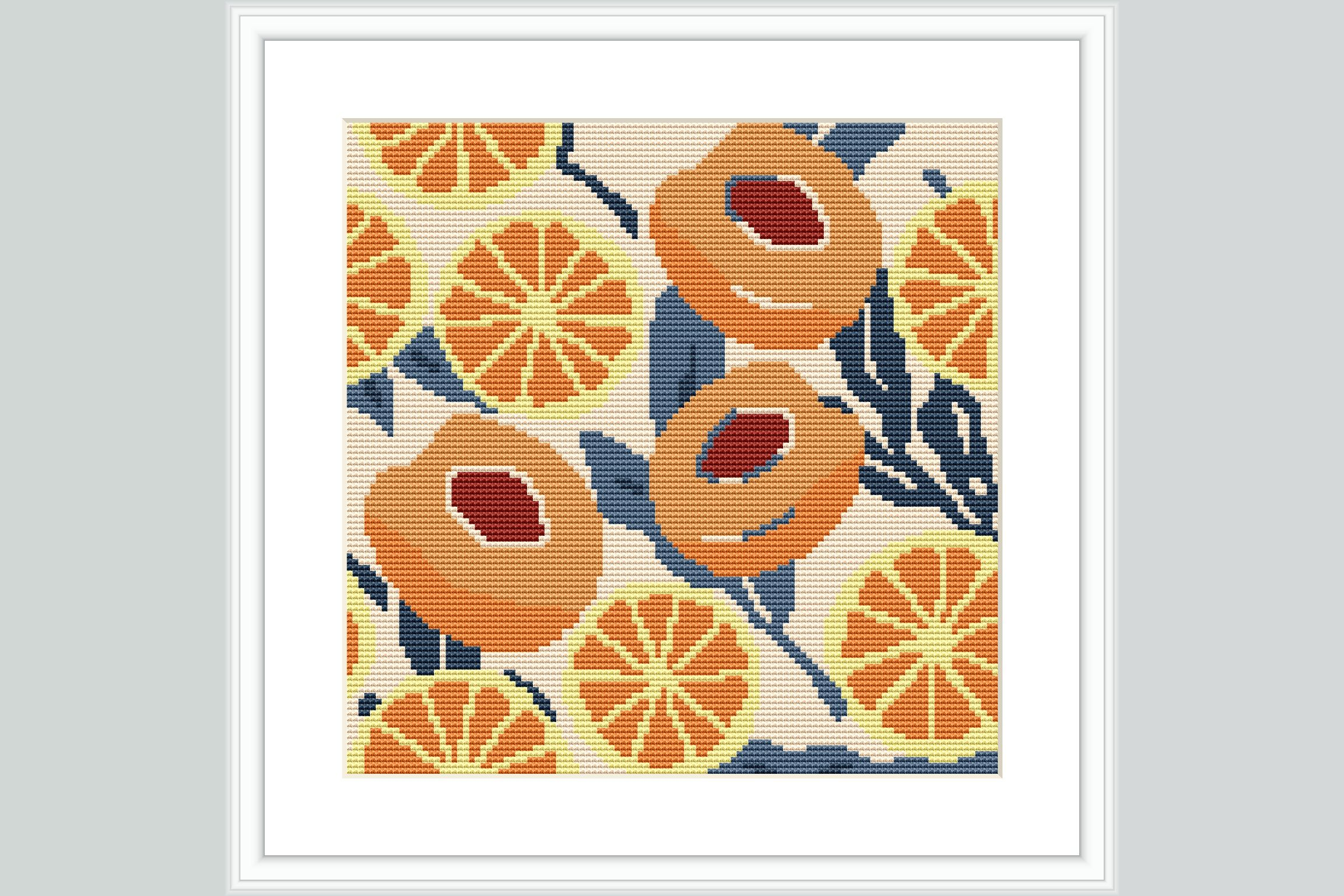 Peach and Orange Cross Stitch Pattern