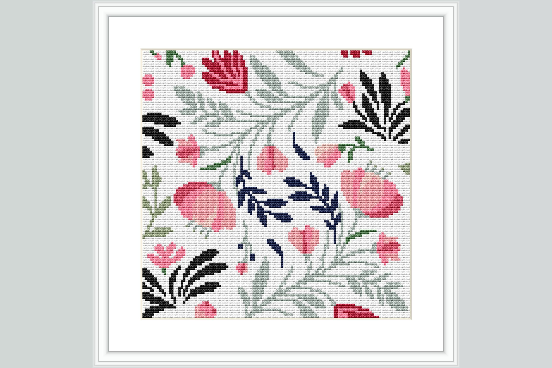 Pink Blossom Cross Stitch Pattern