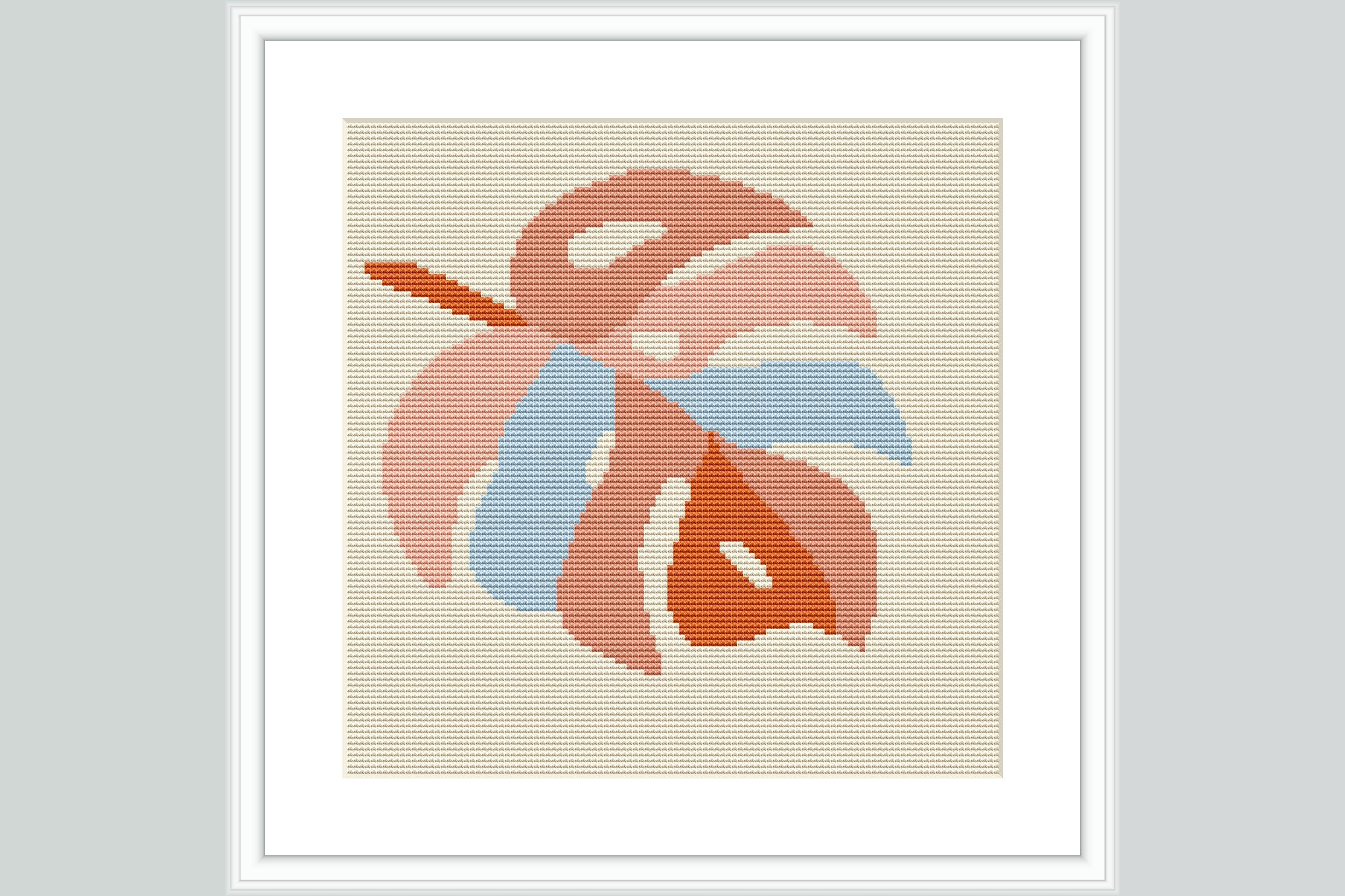 Pink Monstera Leaf Cross Stitch Pattern