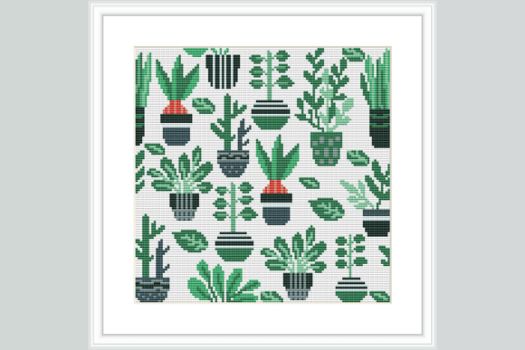 Potted Cactus Cross Stitch Pattern