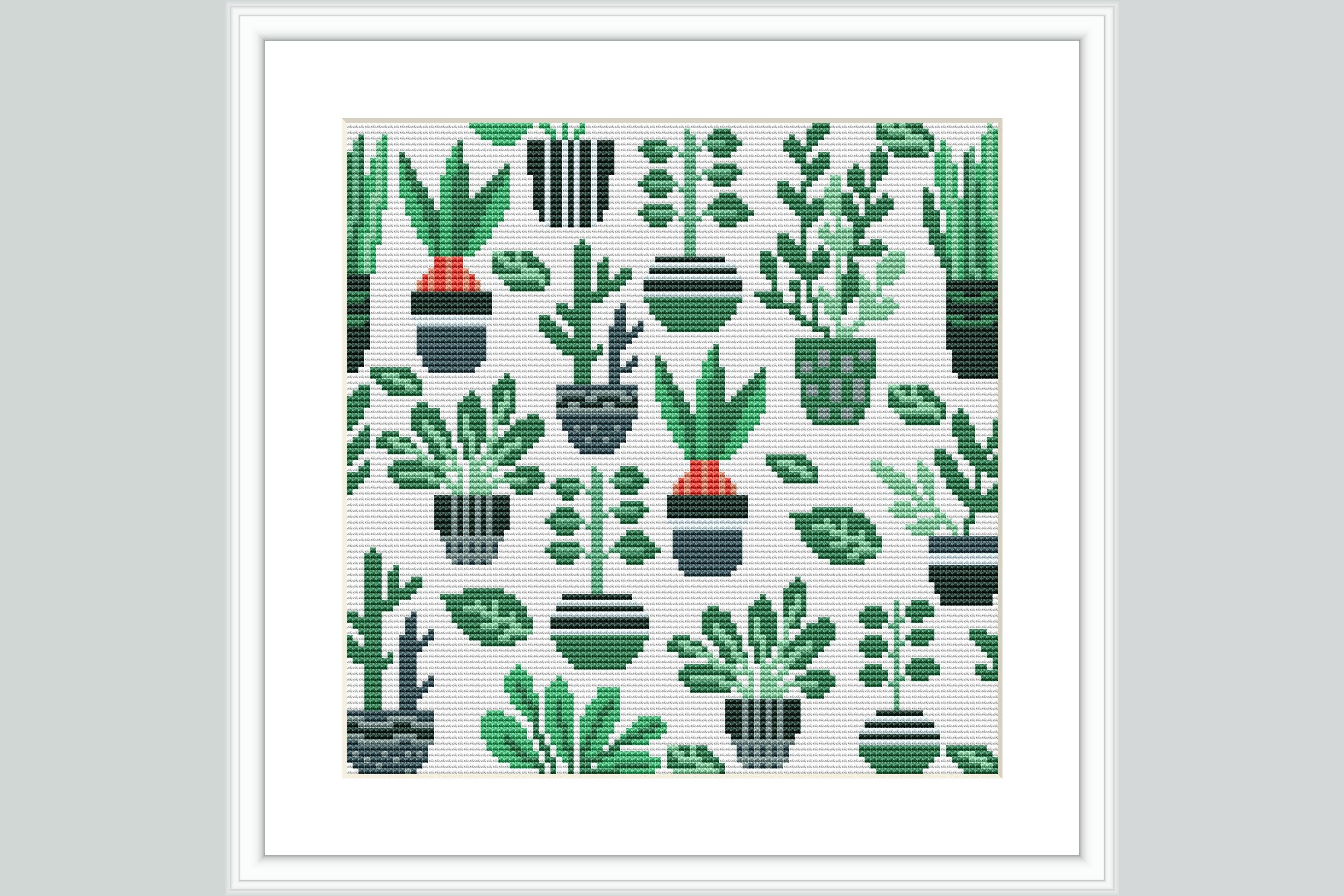 Potted Cactus Cross Stitch Pattern