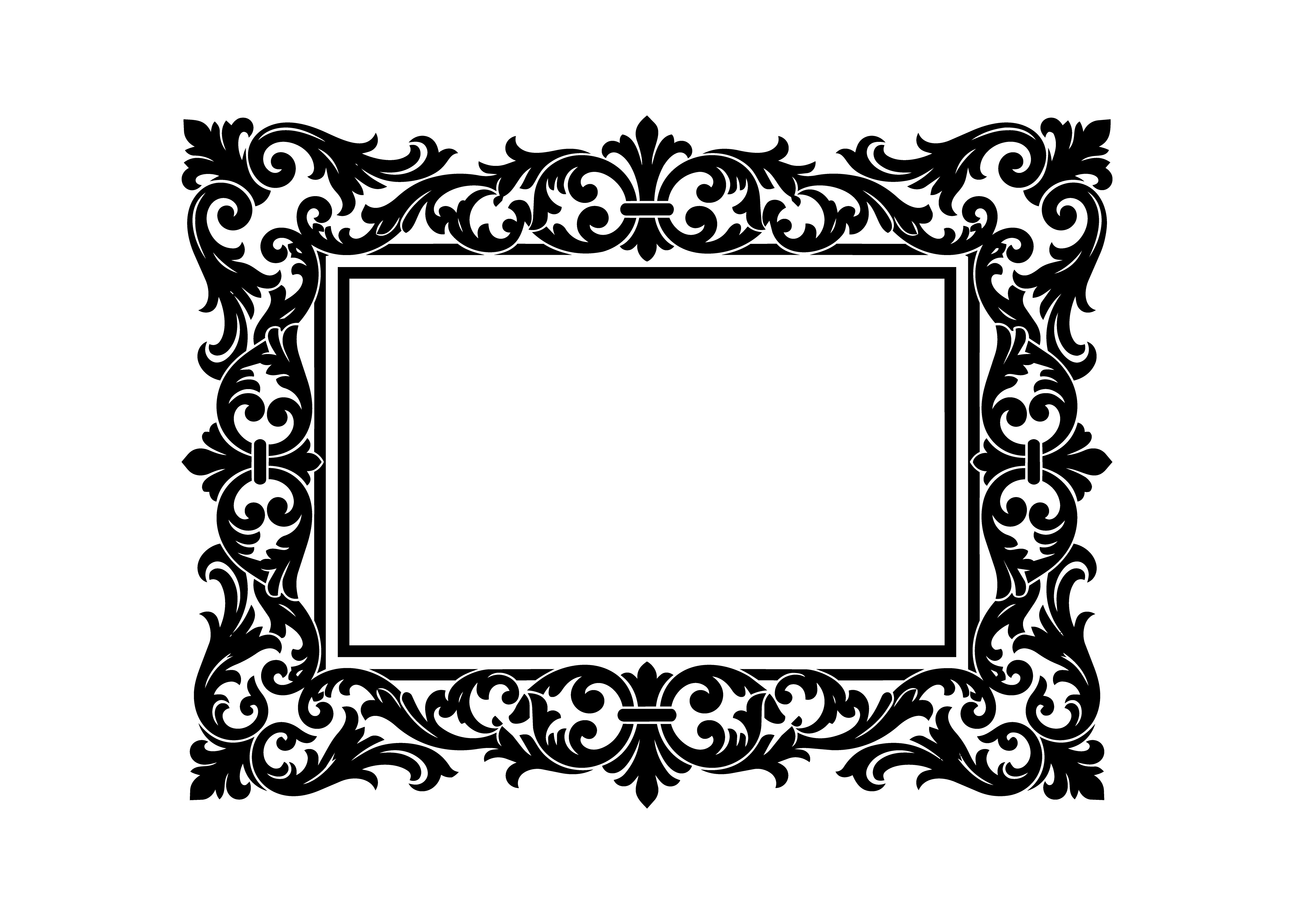 Regal Floral Scroll Frame SVG