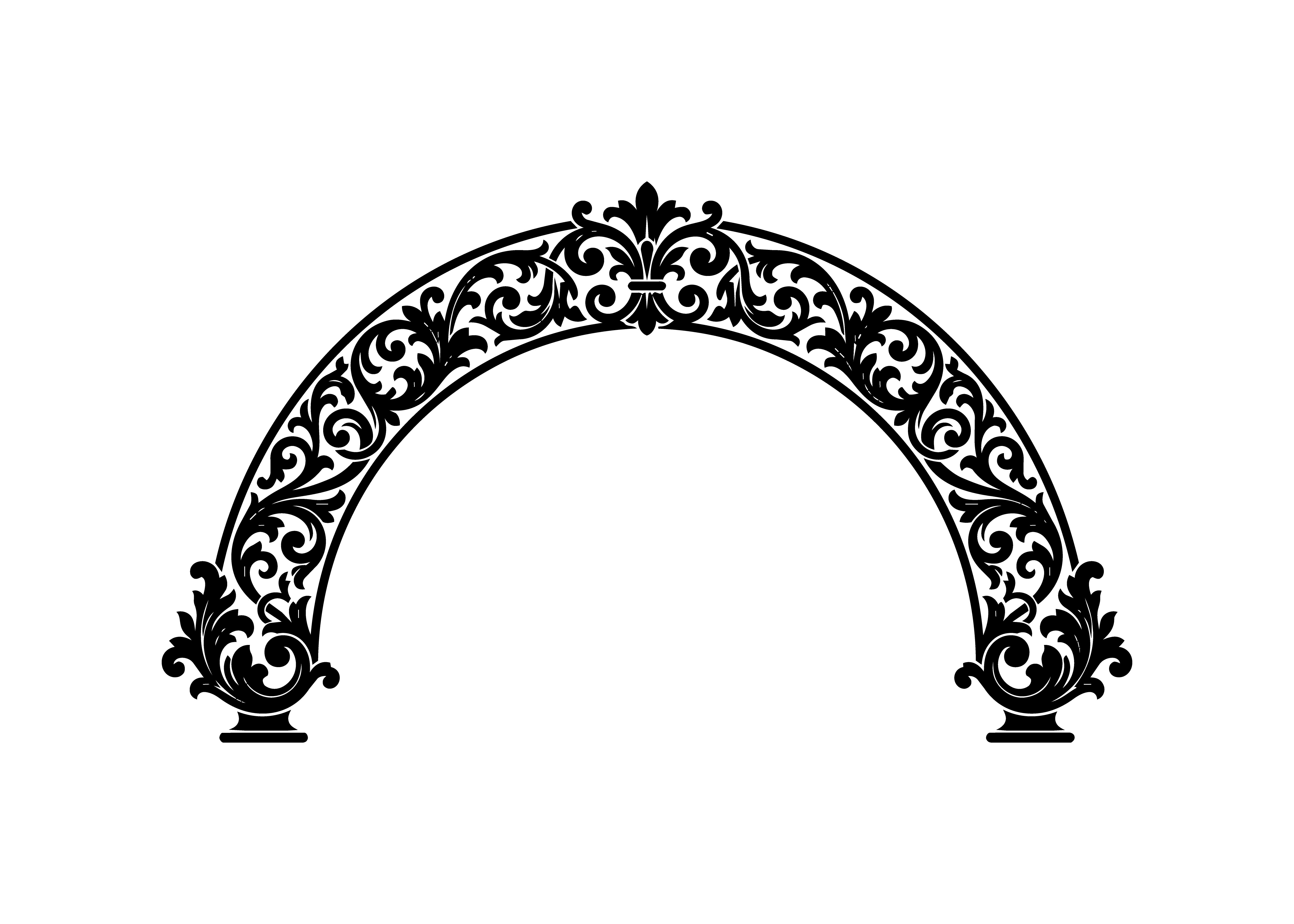 Rococo Scroll Arch Decoration SVG