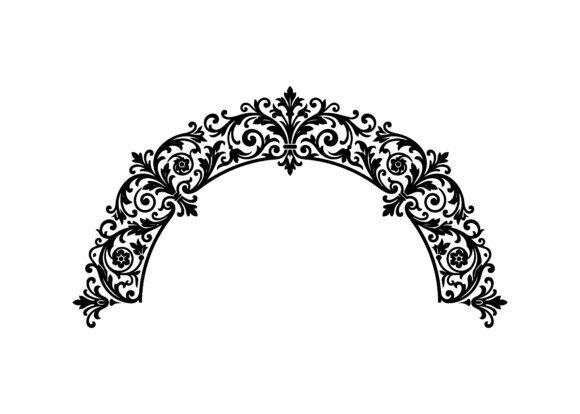 Romantic Filigree Arch Frame SVG