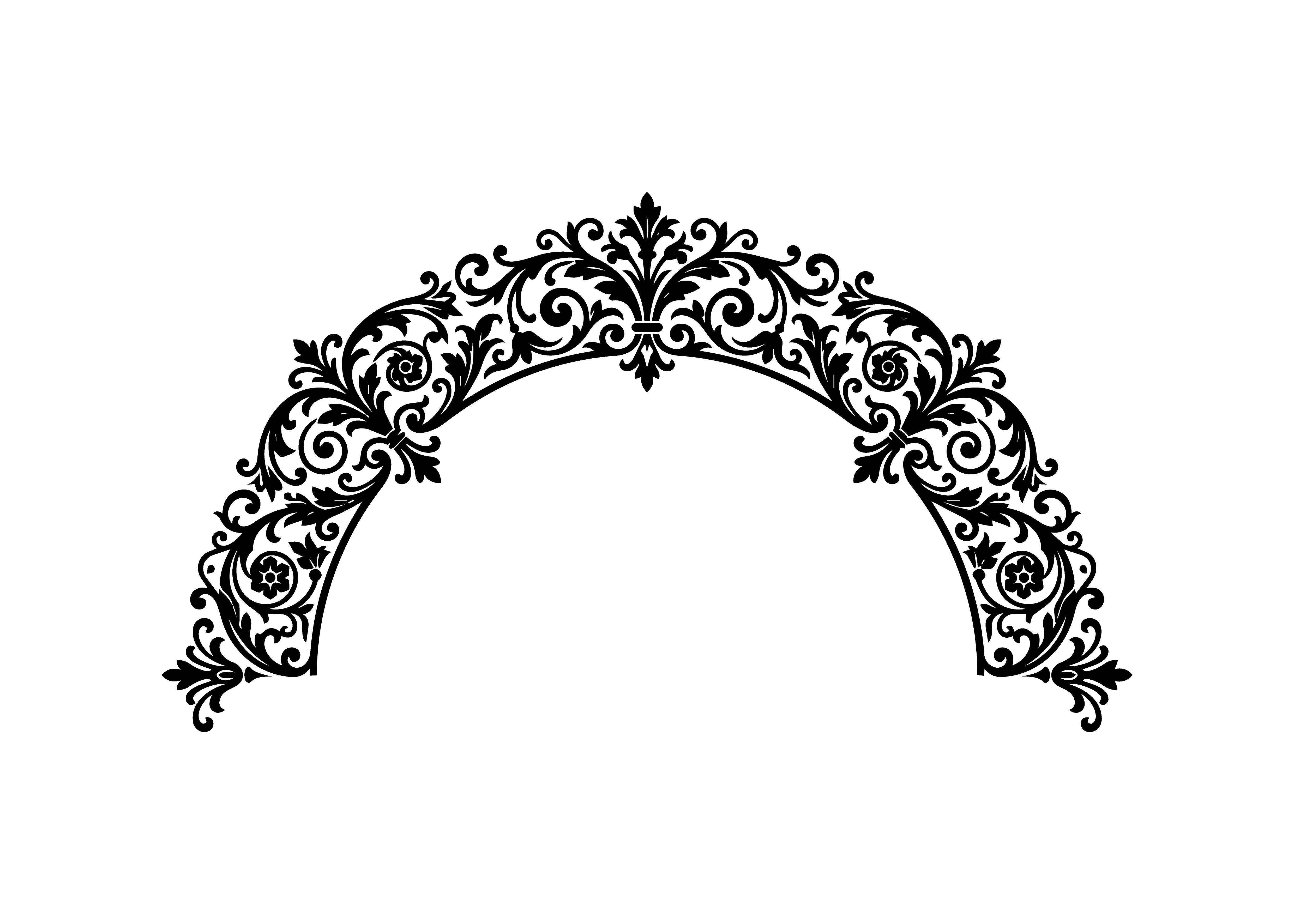 Romantic Filigree Arch Frame SVG