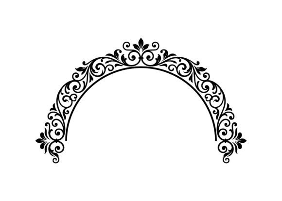 Royal Botanical Arch Frame SVG
