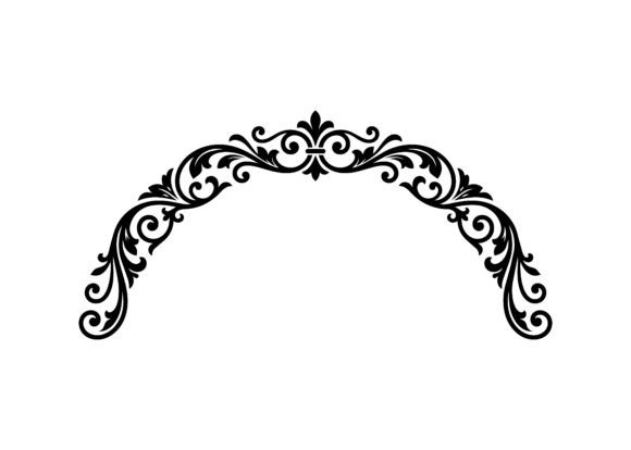 Royal Scrollwork Arch Ornament SVG