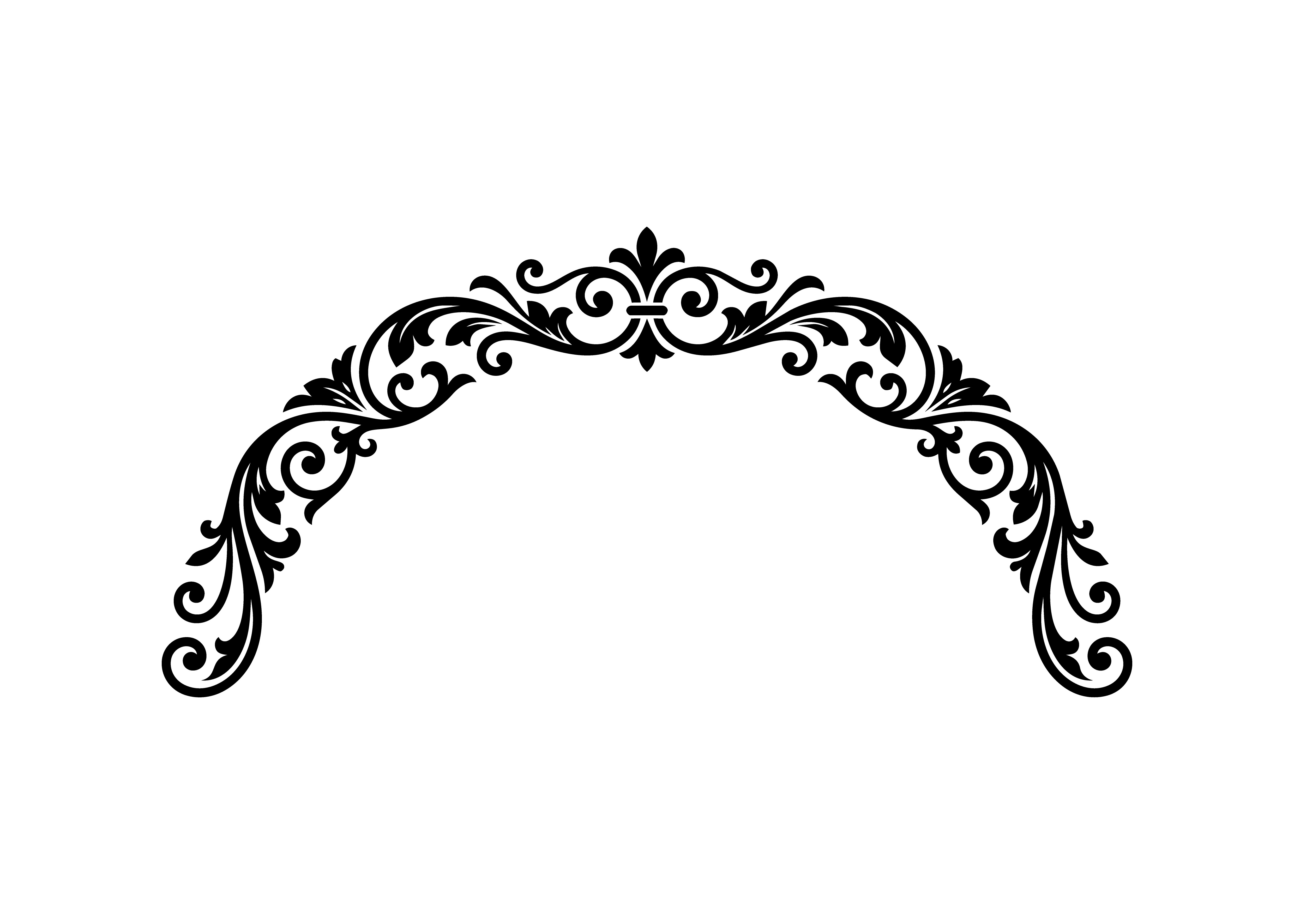 Royal Scrollwork Arch Ornament SVG