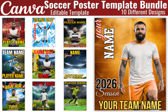 Soccer Ball Poster Canva Template