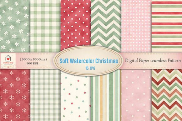Soft Watercolor Christmas Seamless Patte Graphic Patterns By Craftiqe-shop