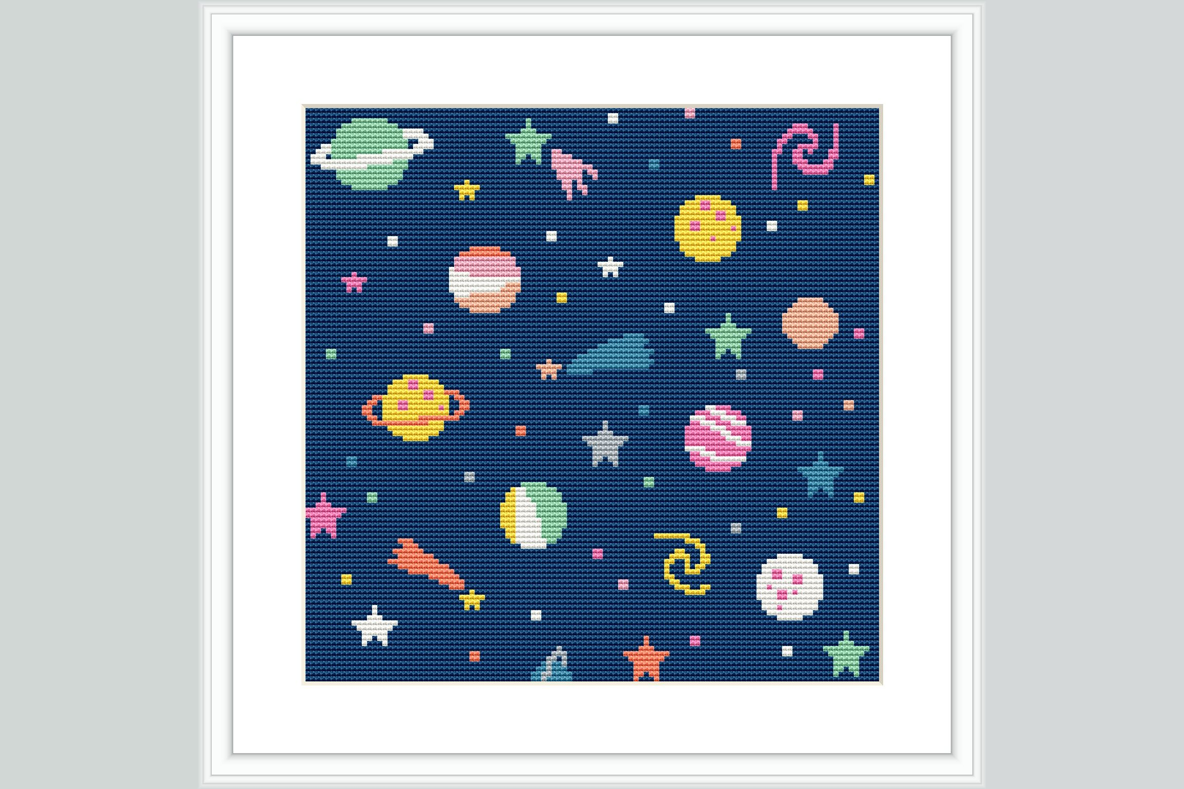 Space Galaxy Cross Stitch Pattern