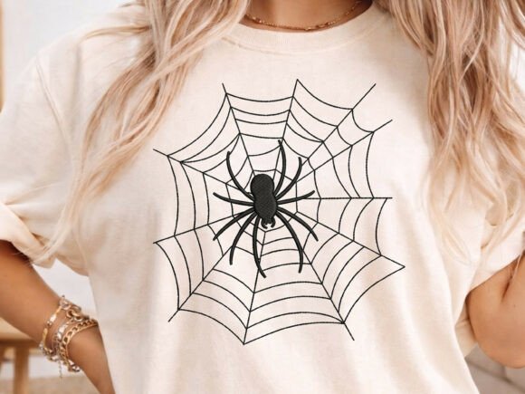 Spider Web Halloween Embroidery Design