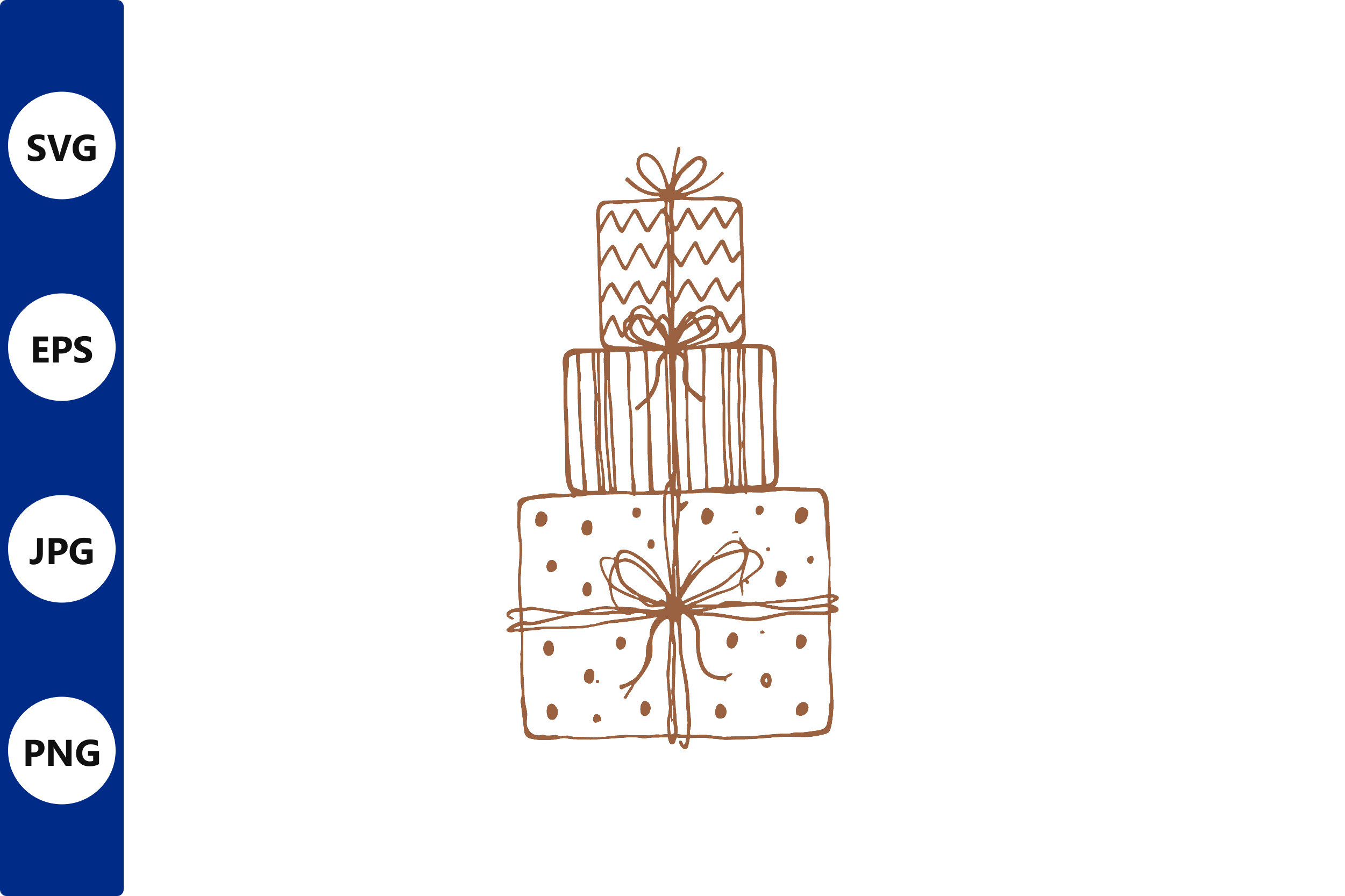 Stacked Wrapped Gifts with Ribbons