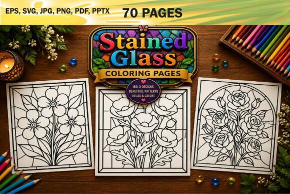 Stained Glass Coloring Book