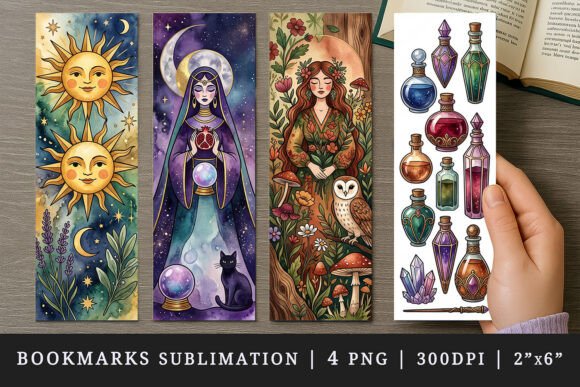 Tarot Witchy Bookmark Design Set