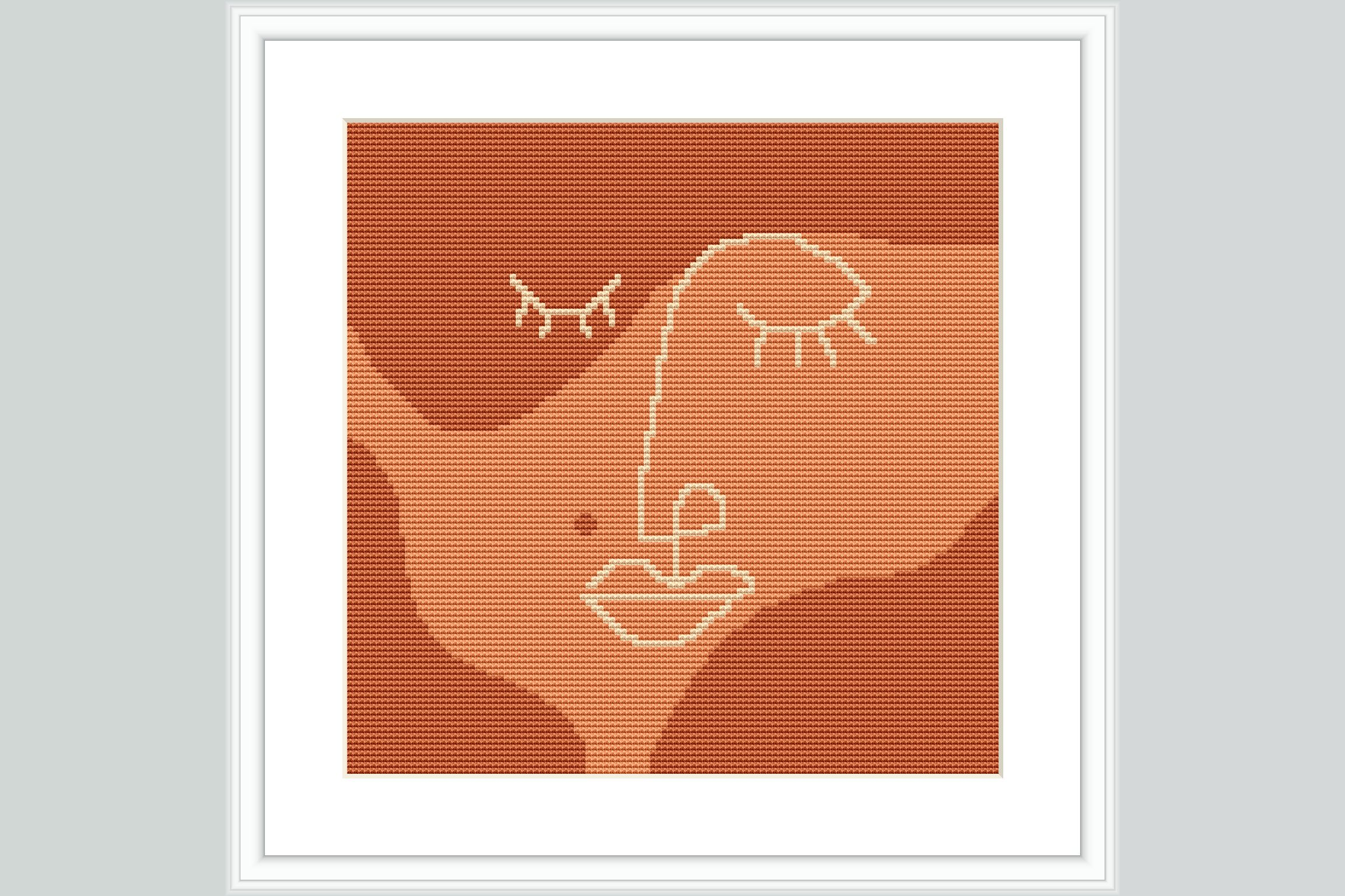 Terracotta Face Cross Stitch Pattern