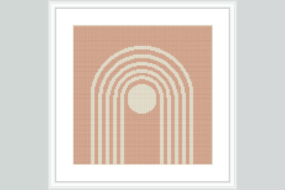 Terracotta Sunburst Cross Stitch Pattern