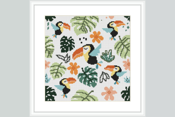 Toucan Garden Cross Stitch Pattern