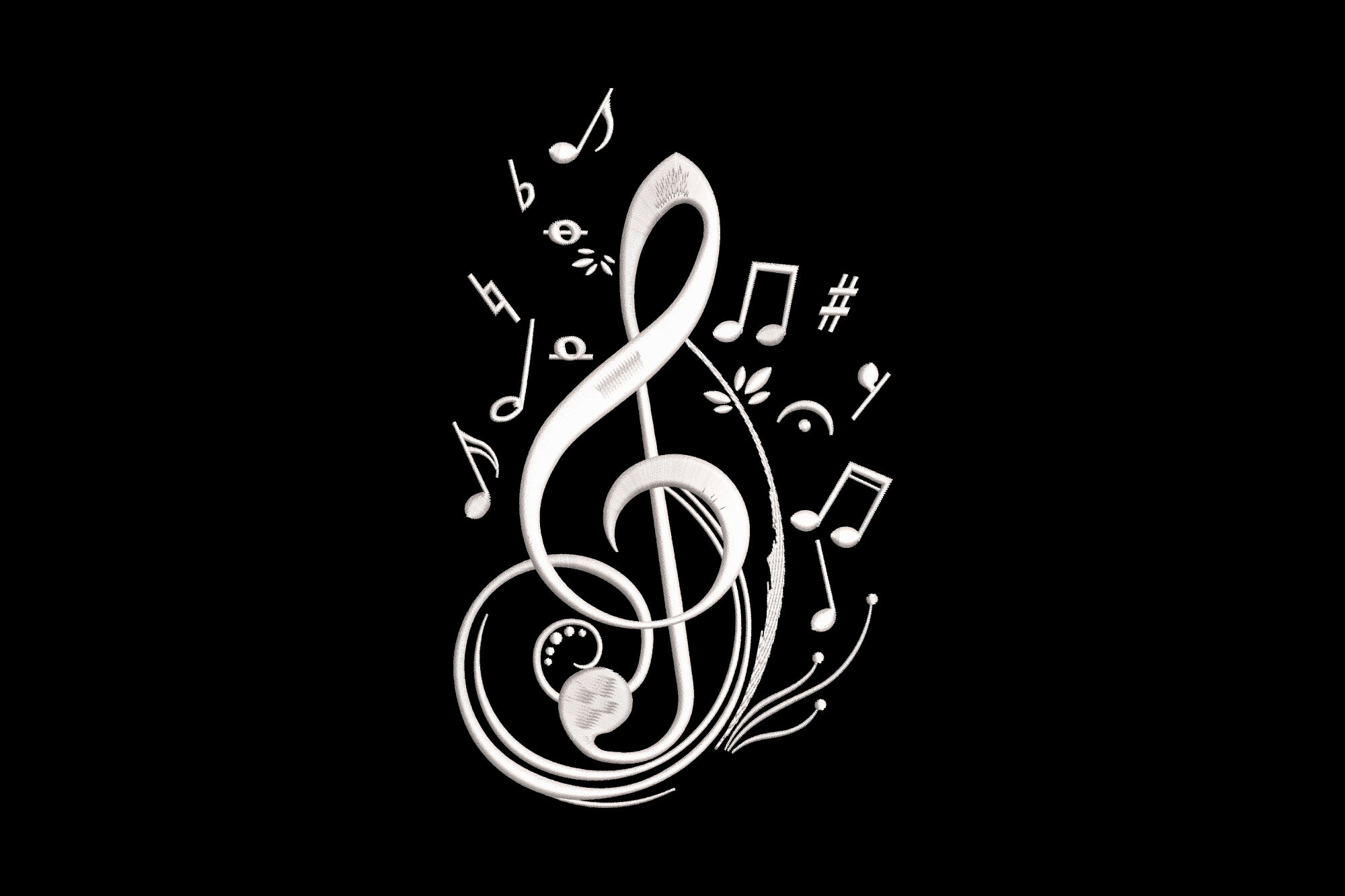 Treble Clef with Music Notes
