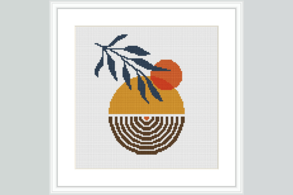 Tropical Sunset Cross Stitch Pattern