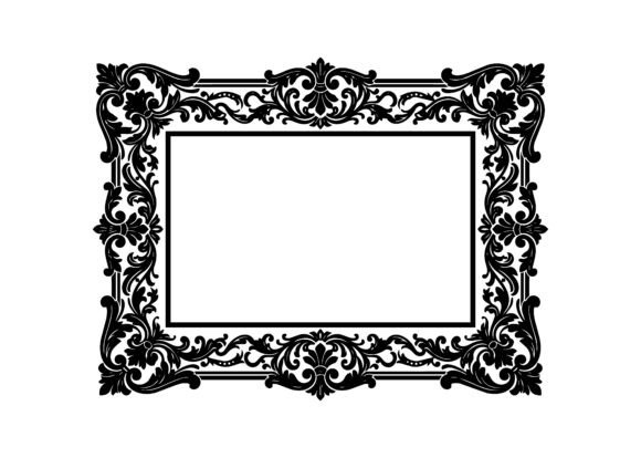 Vintage Baroque Floral Frame SVG