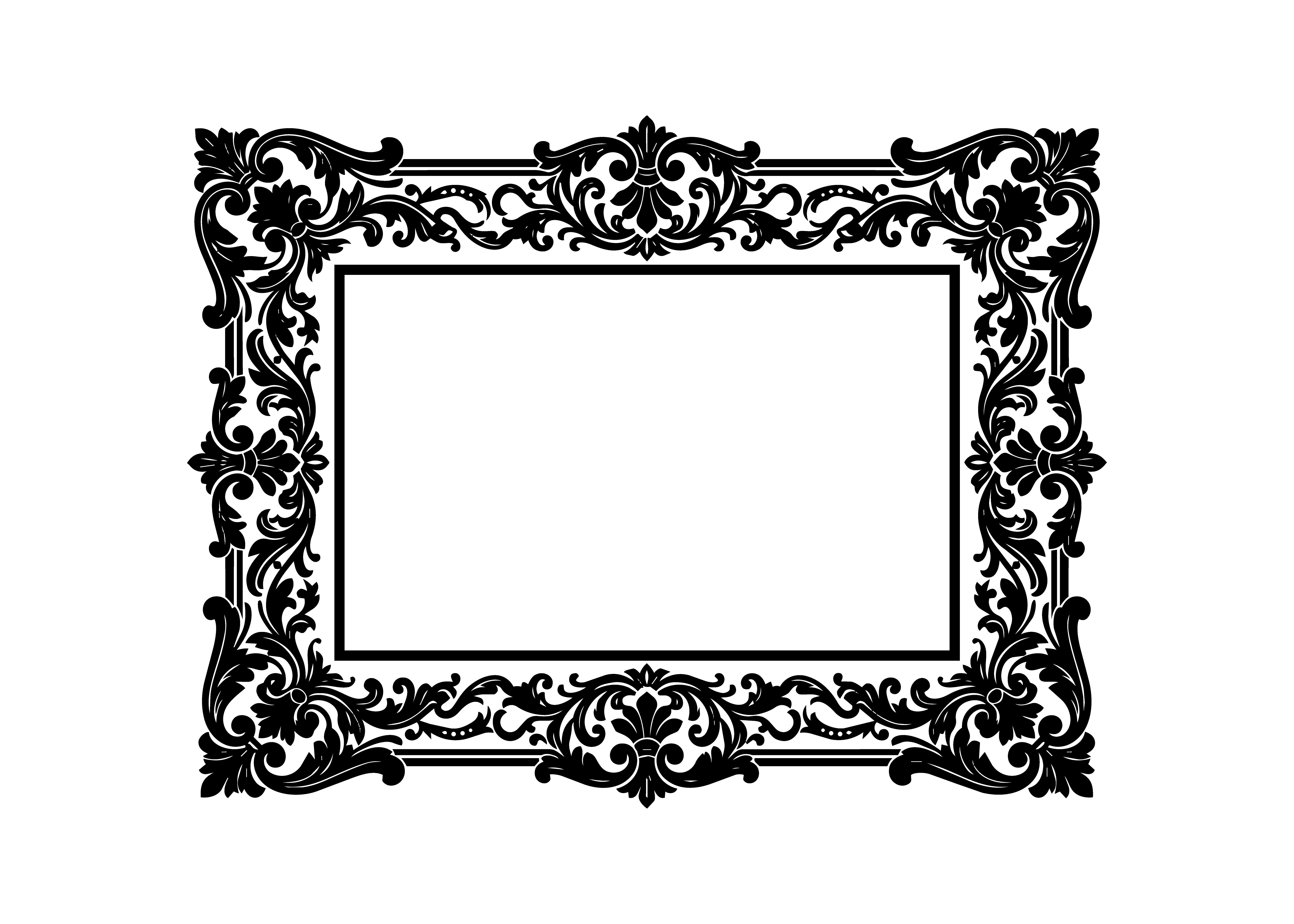 Vintage Baroque Floral Frame SVG