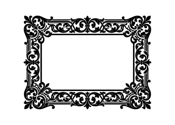 Vintage Baroque Frame Border SVG