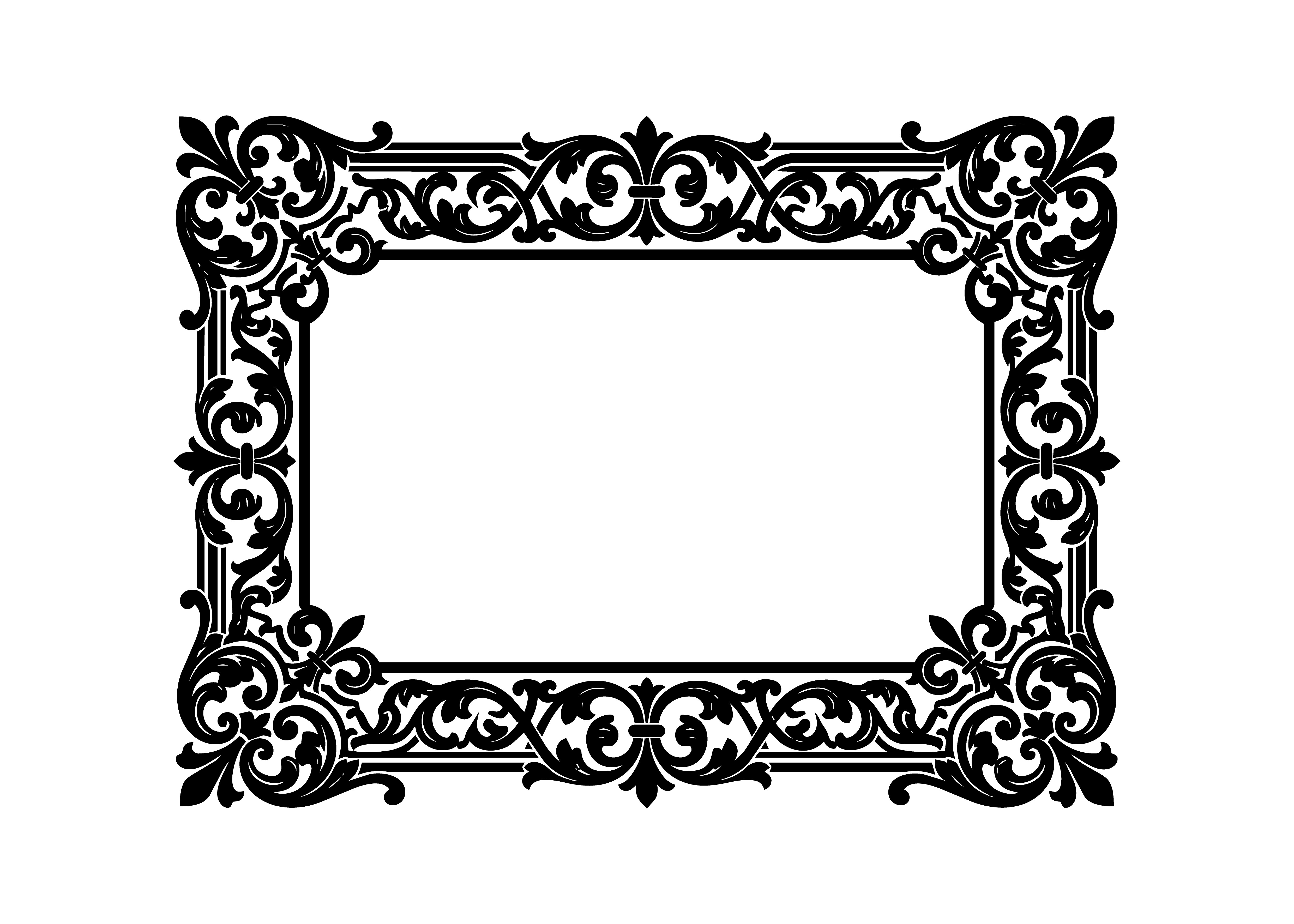 Vintage Baroque Frame Border SVG