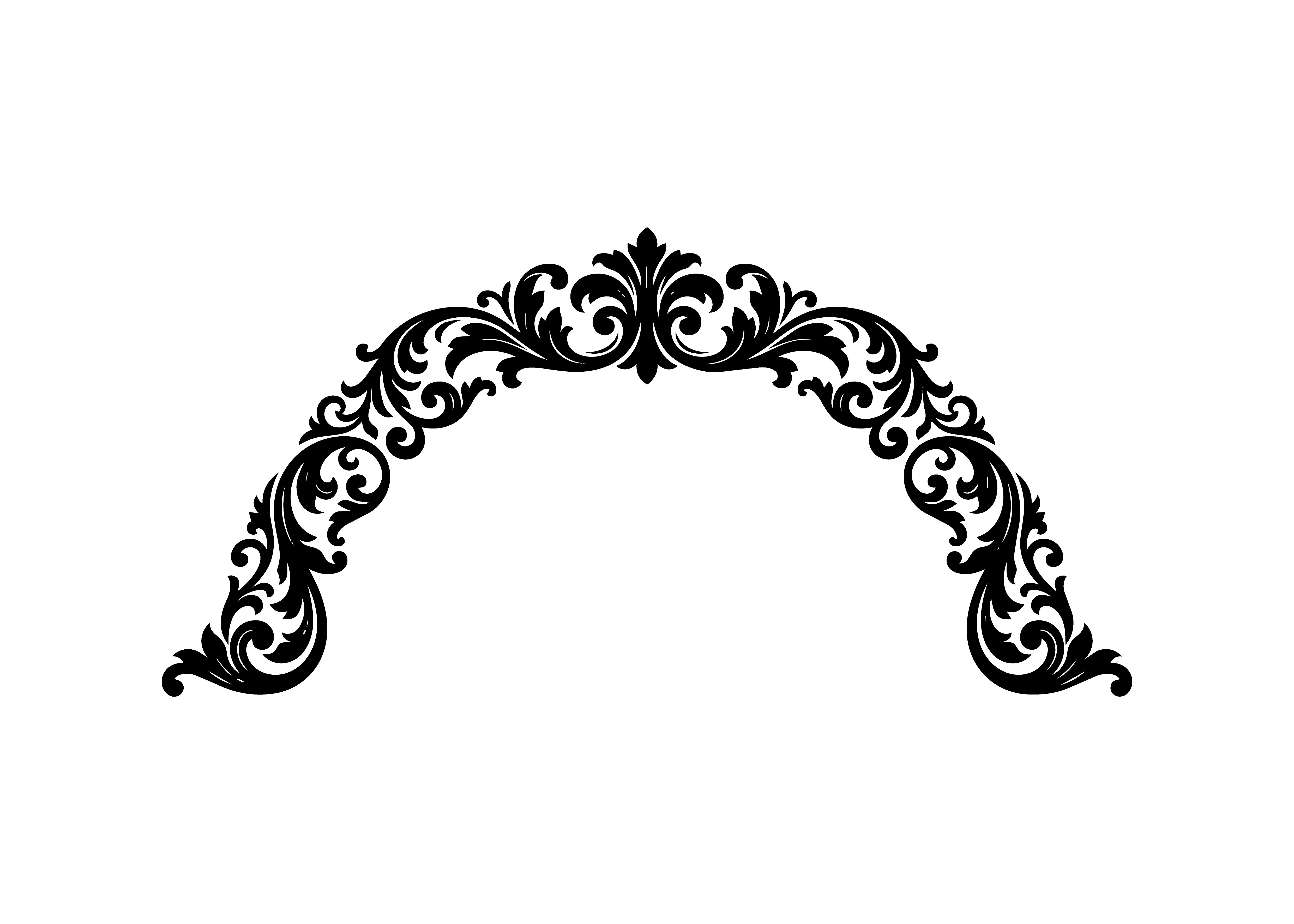 Vintage Ornamental Arch Frame SVG