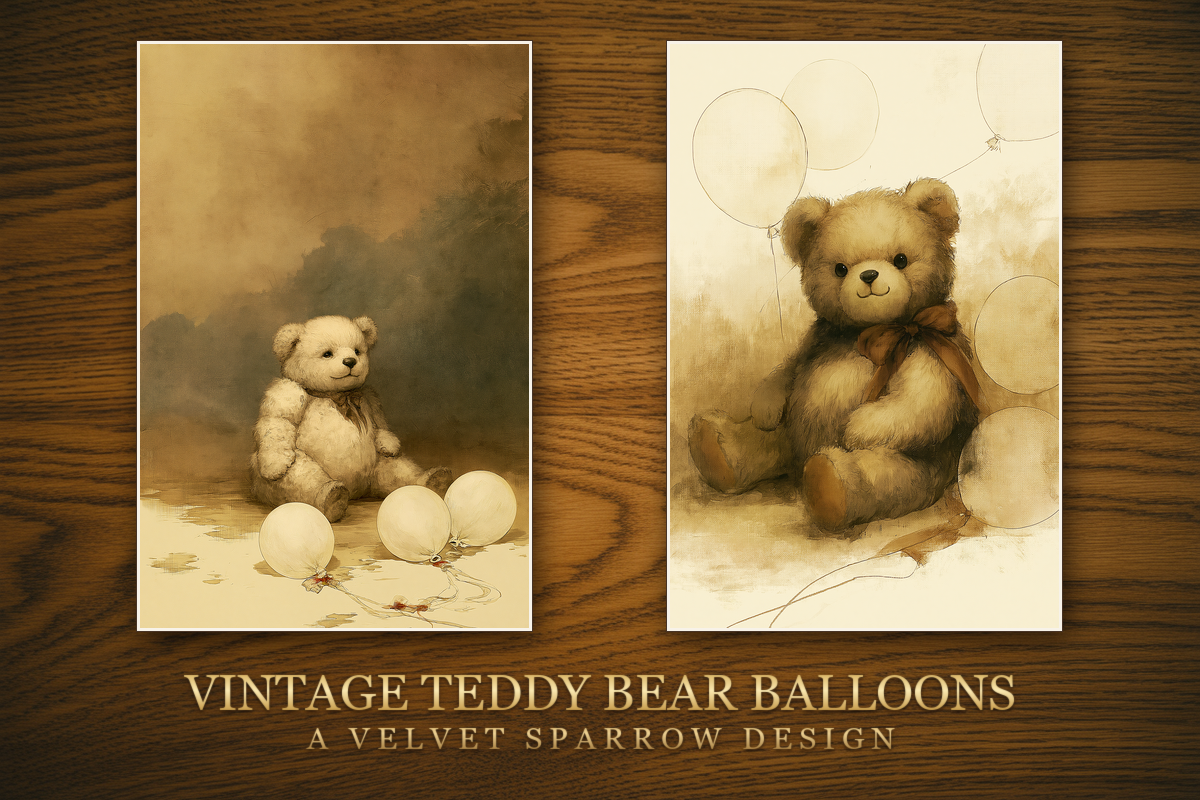 Vintage Teddy Bear Balloons