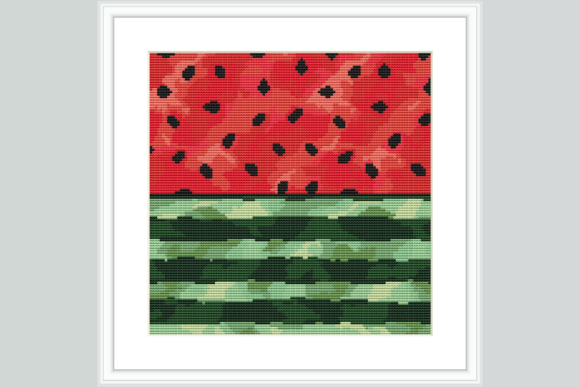 Watermelon Slice Cross Stitch Pattern