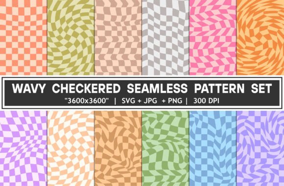 Wavy Checkered Digital Paper Bundle