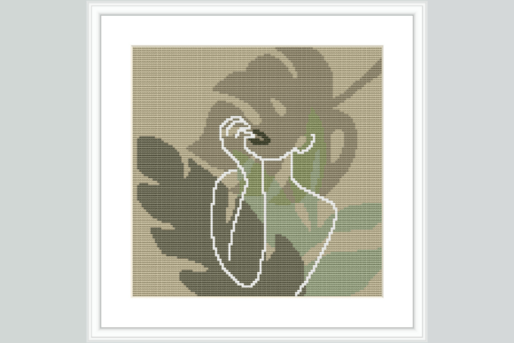 Woman and Swan Cross Stitch Pattern