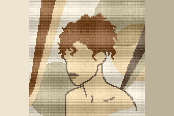 Woman Short Hair Cross Stitch Pattern
