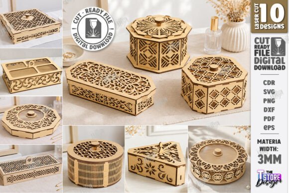 Wooden And Acrylic Box Laser Cut Bundle