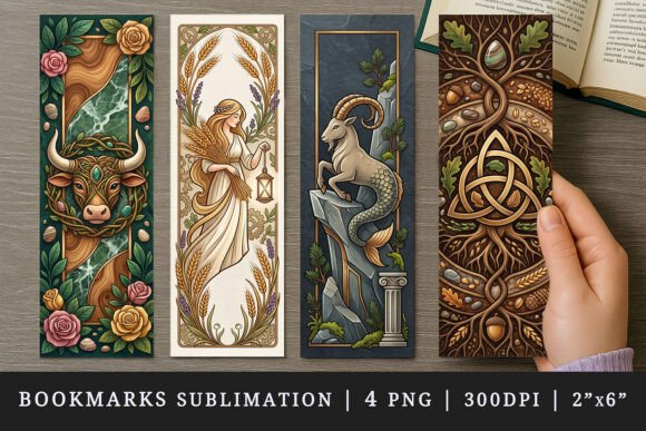 Zodiac Sign Bookmark Design Set