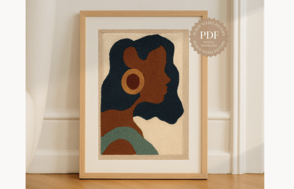 Abstract Woman Punch Needle Pattern
