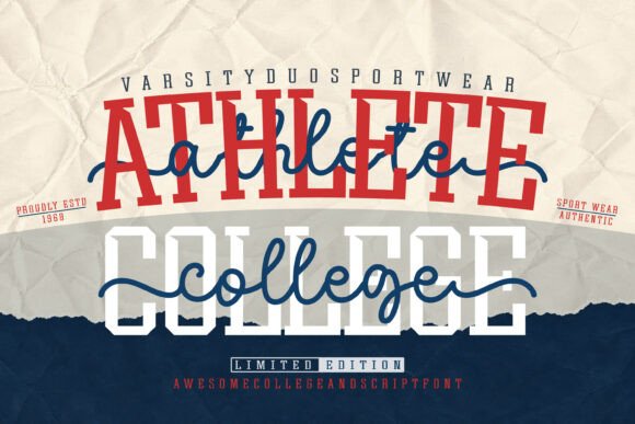 Athlete College Font - Lettering Fonts Aesthetic