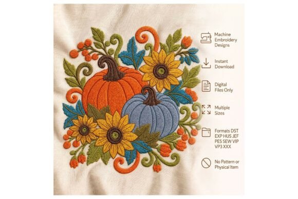Autumn Pumpkin Sunflower Harvest