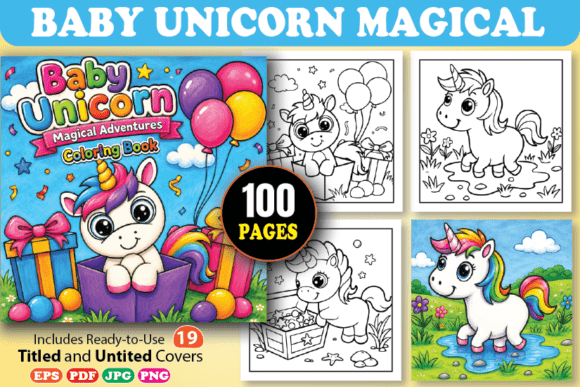 Baby Unicorn Magical Coloring Book