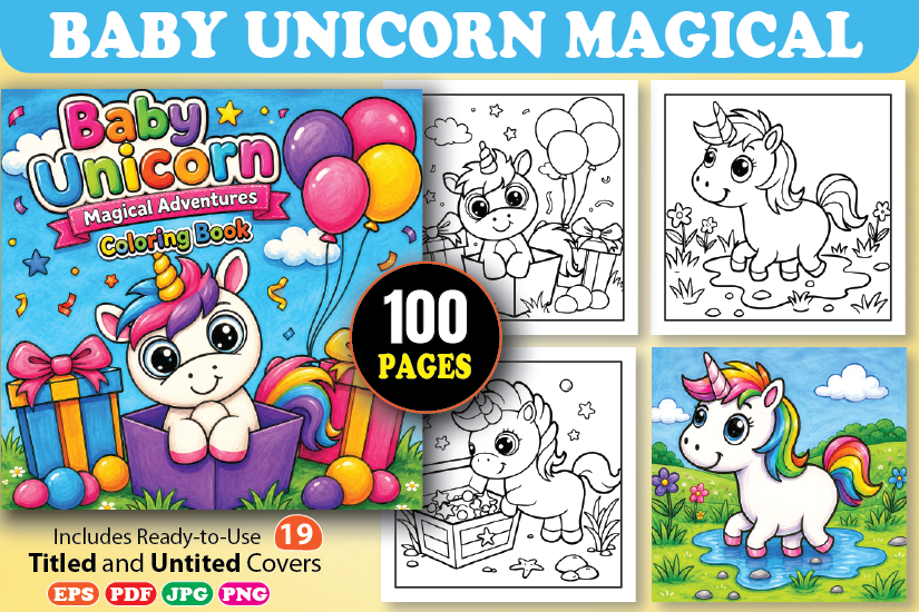 Baby Unicorn Magical Coloring Book