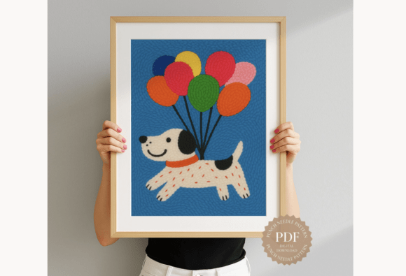 Balloon Puppy Punch Needle Pattern