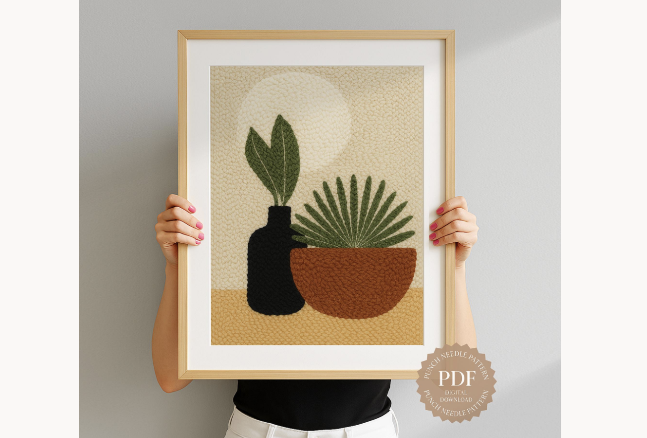 Boho Plant Duo Punch Needle Pattern